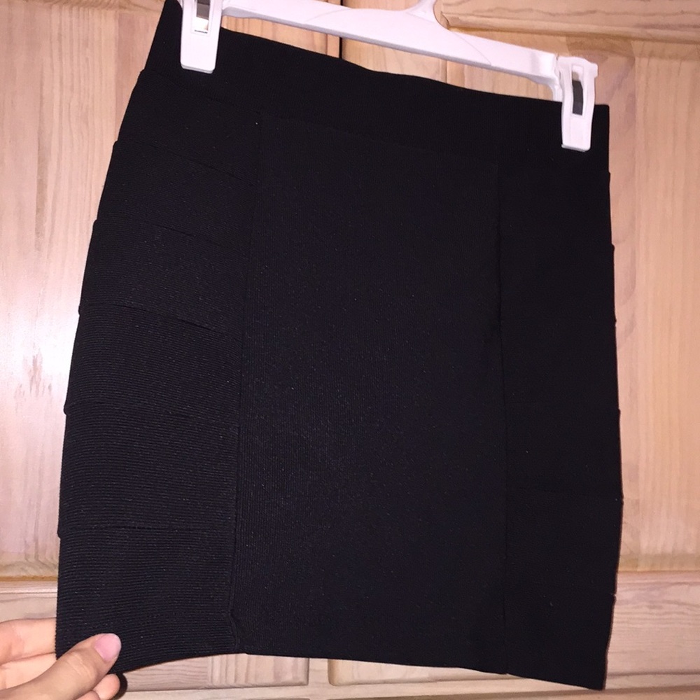 Black mini skirt